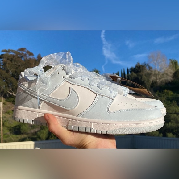 Nike Shoes - NwT Nike Dunk Low Next Nature White and Light Blue Tint  Casual Sneakers 11.5 W